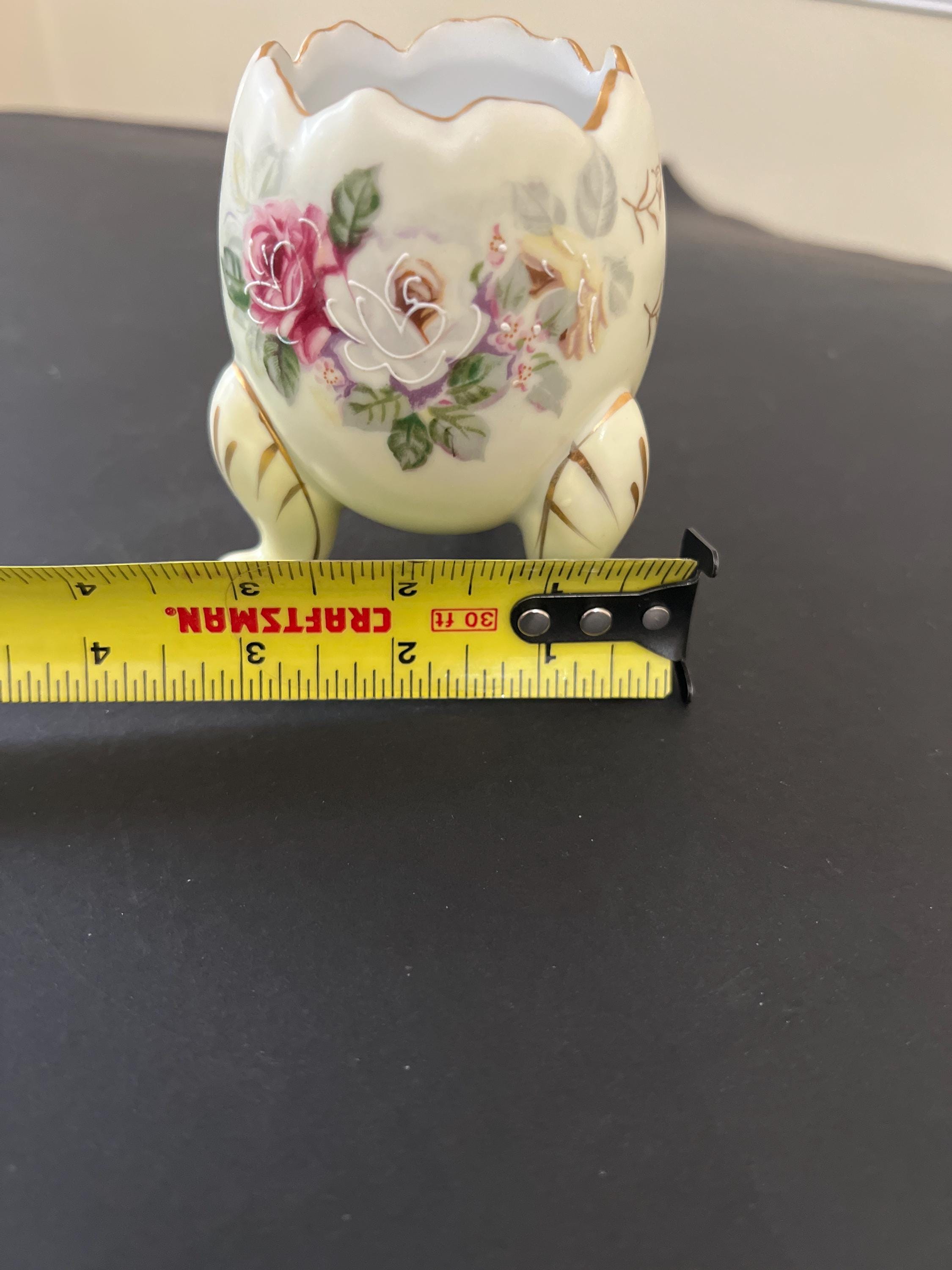 Arinco-houseです Vintage 1962 Inarco Hand Painted Flowers Porcelain Egg E-116/S