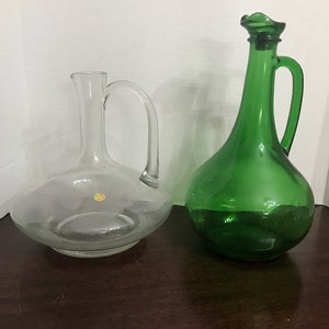 Crystal Wine Decanter, Owens-Illinois Green Wine Bottle