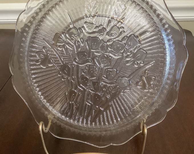 Jeannette Glass Company Iris and Herringbone, Berry Bowl , Under-plate, Covered Bowl/ Compote/ Candy Dish