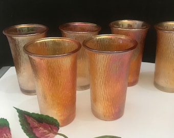 Jeannette Glass  Marigold Tumblers,  Cocktail Juice Glass, Barware, Gift for Dad