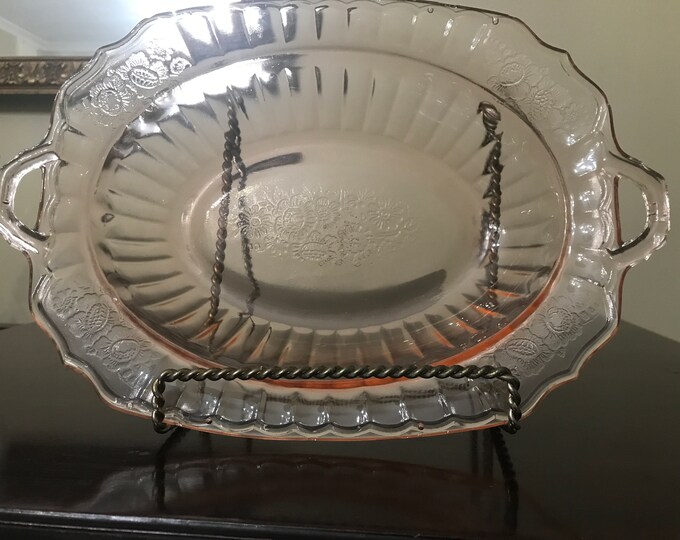 Anchor Hocking Mayfair Open Rose Pink Depression Dish