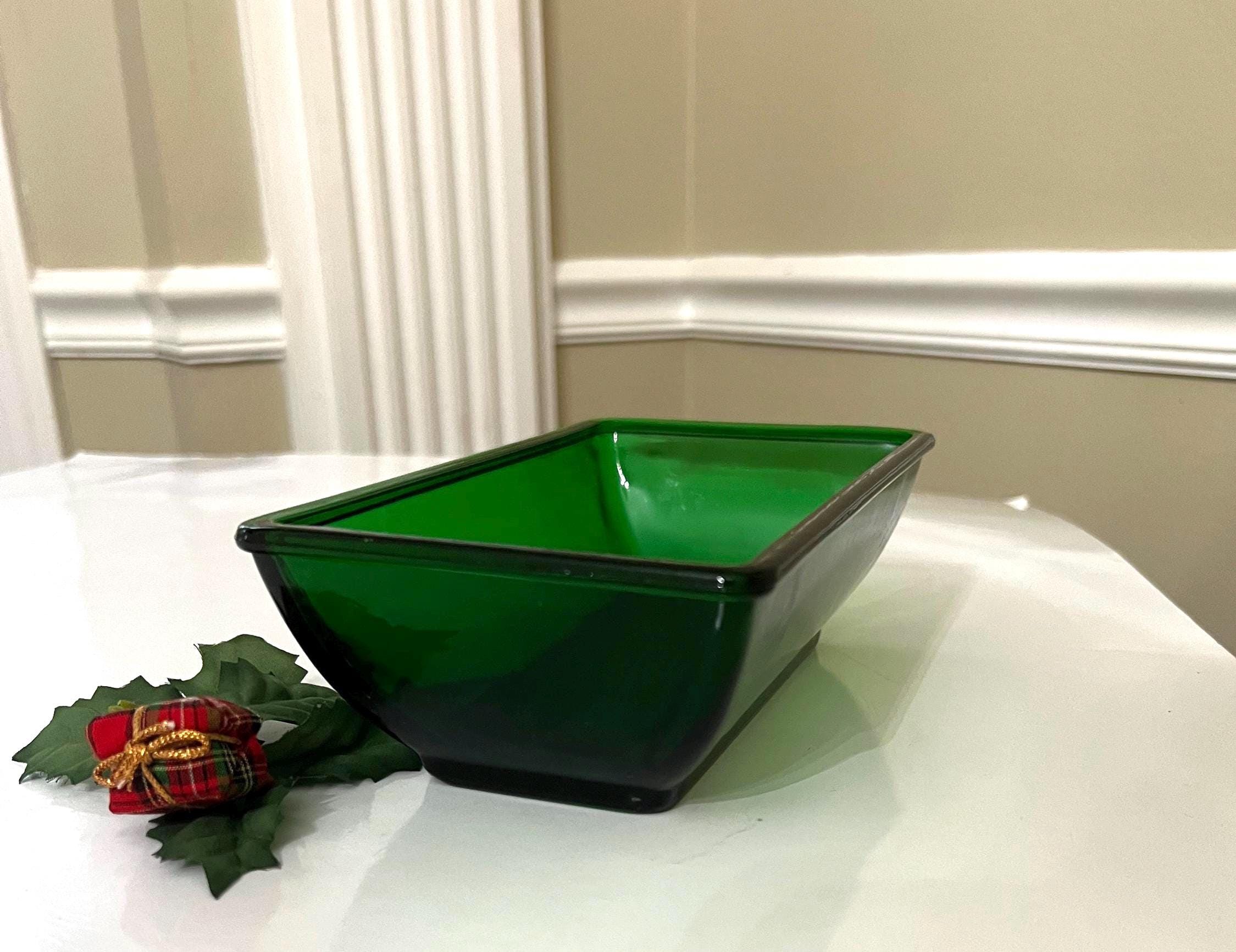 NAPCO 1169 Green Glass Planter Cleveland Ohio USA, Green Holiday