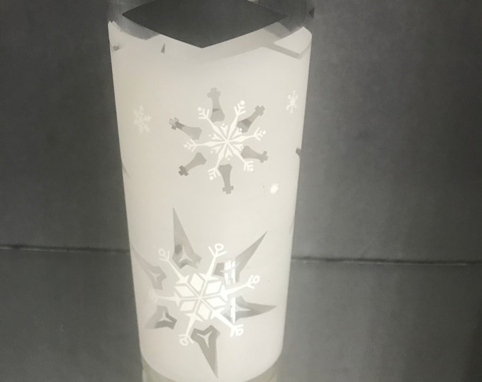 Atomic  Snowflake Highball Tumbler, Collins, Barware,  Holiday Tumbler, Black and White Atomic Snowflake Highball Tumblers