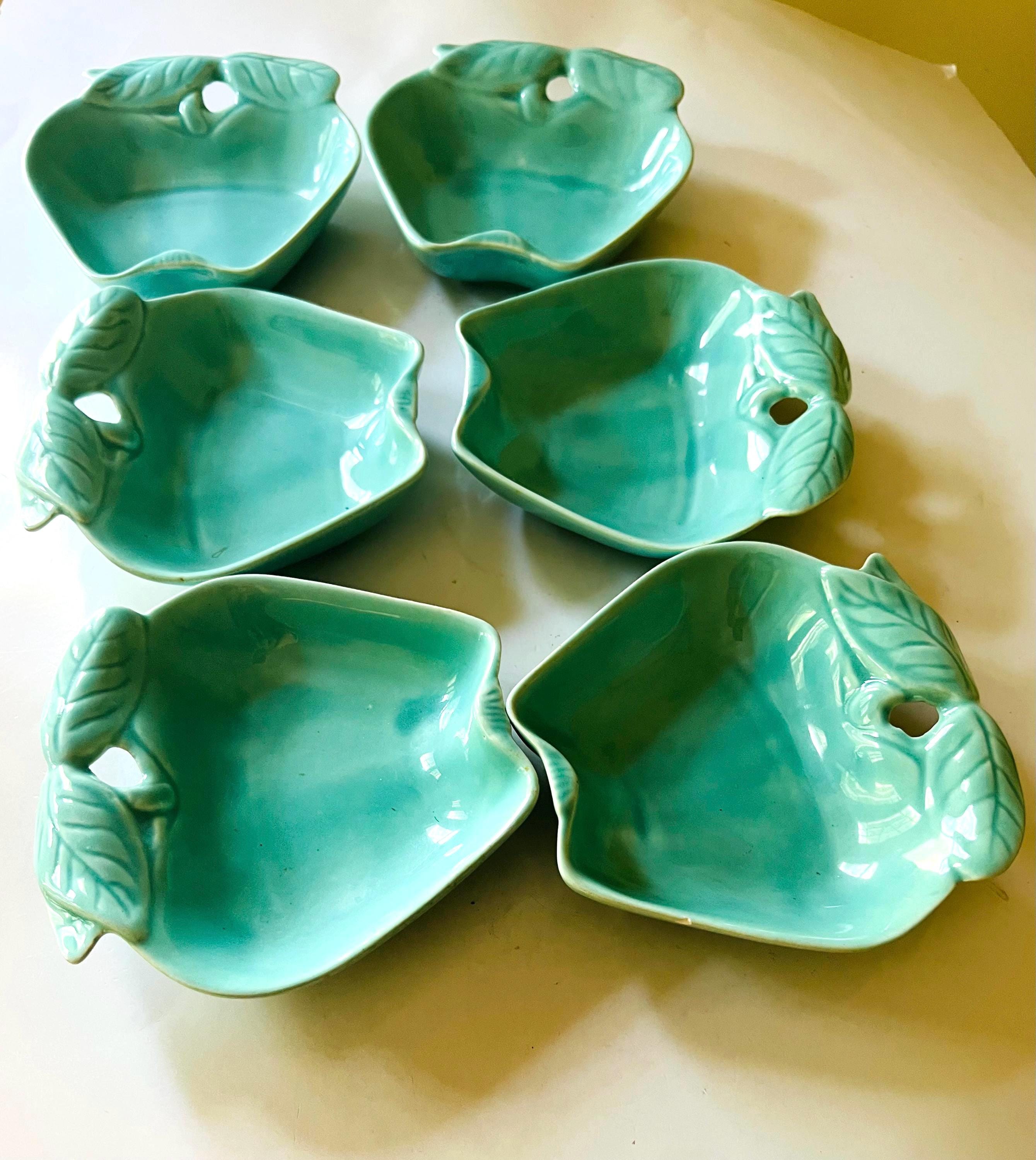 Vintage MCM Hoenig California Chip and Dip Set: Turquoise Apple