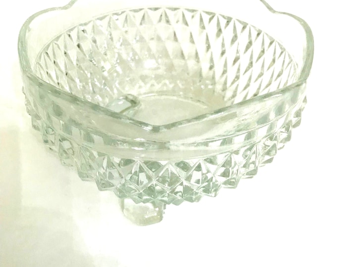 Indiana Glass Diamond Point Candy Dish Nut Dish, Bon Bon Dish, Compote