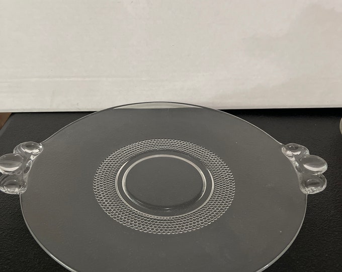 Cheese & Cracker Platter, Teardrop Clear ( Stem 5301301) by Duncan and Miller, Serving Platter