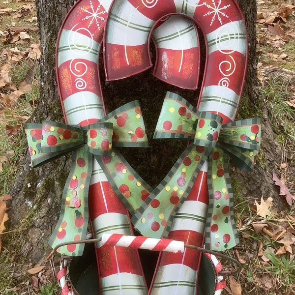 Metal Candy Cane Yard Decorations Etsy