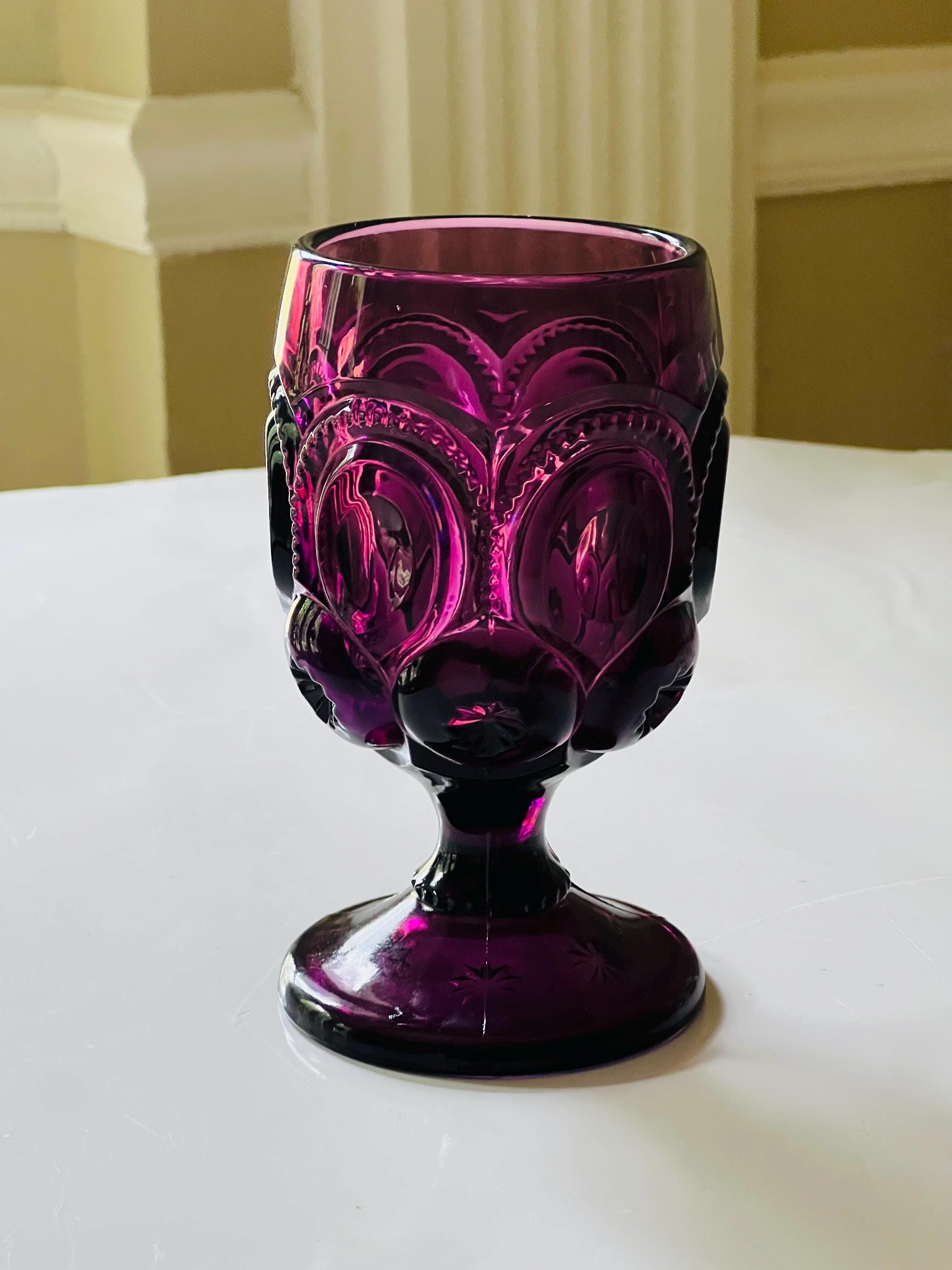 Vintage Amethyst Moon & Star Goblet by L E Smith - Etsy