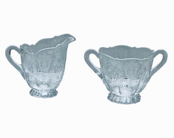 ケンブリッジローズポイントクリスタルクリーマー＆シュガーボウル