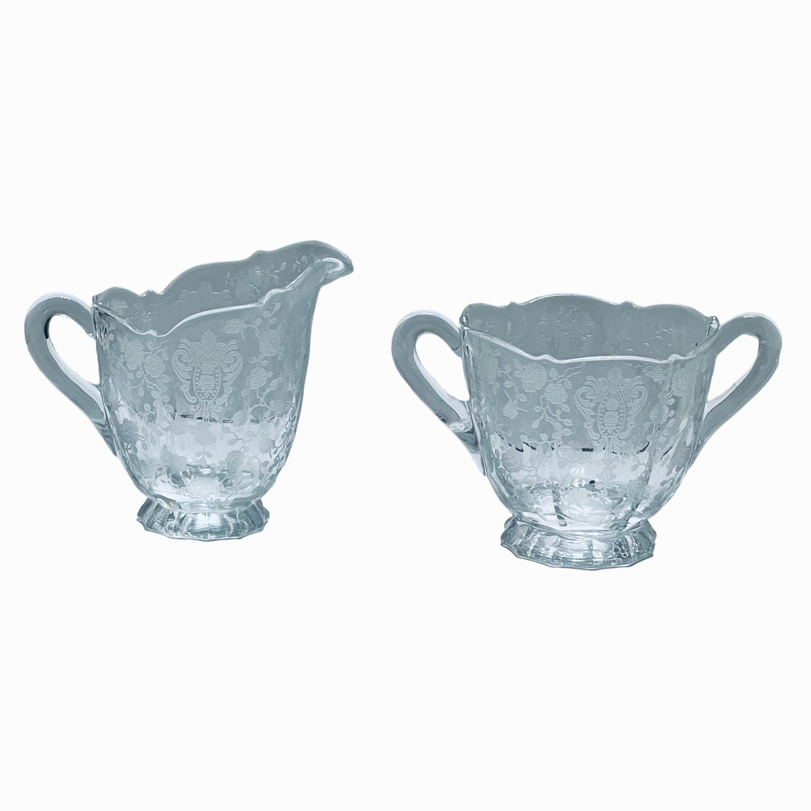 ケンブリッジローズポイントクリスタルクリーマー＆シュガーボウル