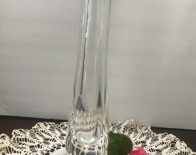 Vintage Steuben Signed Crystal Teardrop Vase
