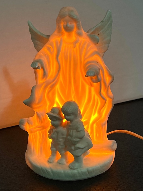 Guardian Angel Jade Bisque Night Light, Home Decor - Etsy