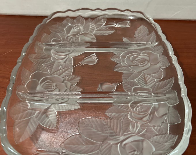 Mikasa Satin Rose Divided Platter| Relish Dish