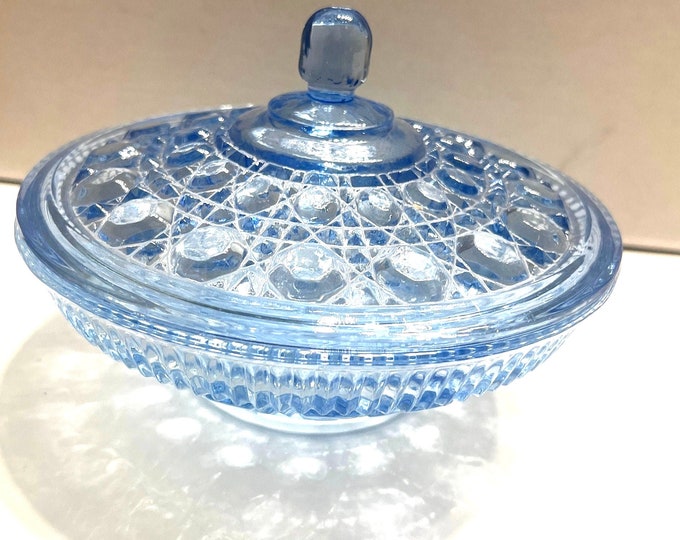 Federal Glass Windsor Candy Dish Button & Canes