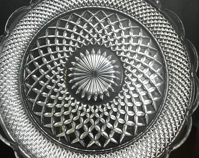 Anchor Hocking Wexford Cupped Edge Torte Plate, Serving Platter