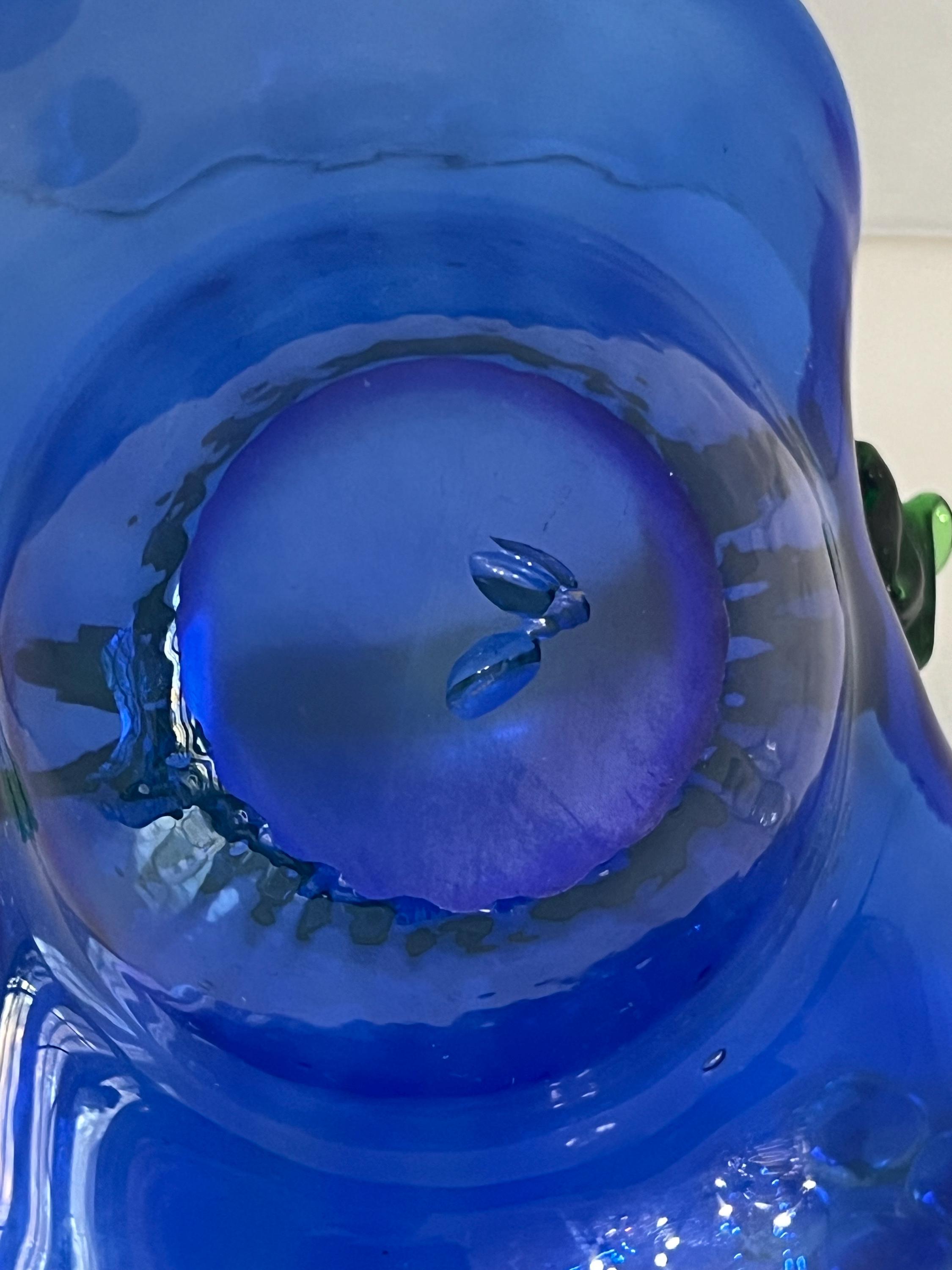 Tiffany & Co Cobalt Blue Art Glass Basket Bowl, Giftware, Home