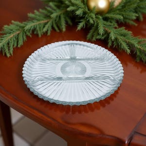 260 Clear by Indiana Glass 4 Part Relish Dish, No Center Seat, Giftware, Holiday Serving Platter