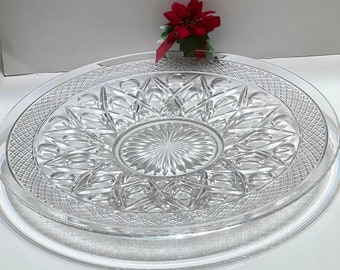 Piatto per torta Cape Cod Imperial Glass: vassoio trasparente da 14 pollici