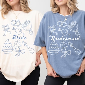 Braut Brautjungfer Shirt, Komfortfarben, Brautpartygeschenk, benutzerdefinierte Hochzeitstag immer bereit, Trendy Bachelorette Merch, Gruppe passende T-Shirt