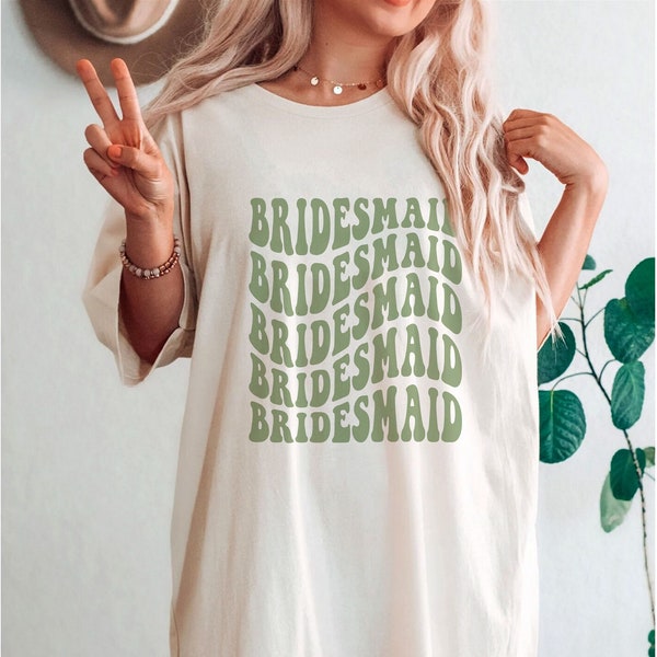 Retro Bridesmaid Shirt, Bachelorette Party, Retro Aesthetic, Boho Preppy Tee, Bridal Party Gift, Matching Shirt, Trendy Neutral Wedding