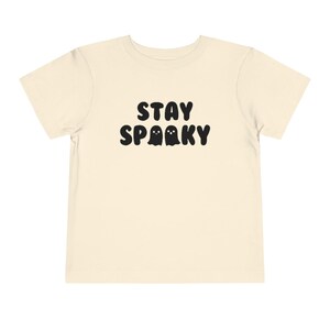 Stay Spooky Halloween Kids Shirt, Cute Ghost Tee, Trendy Fall Childrens Shirt, Retro Halloween Toddler TShirt, Aesthetic Autumn Kids Clothes immagine 3