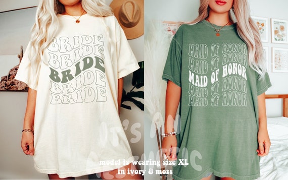 Retro Bride Bridesmaid Shirt, Comfort Colors, Bridal Party Shirt, Groovy Bachelorette Theme Party Tee, Aesthetic Trendy Wedding, Boho Bride