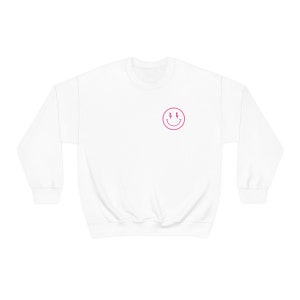 Checkerboard Lightning Bolt Sweatshirt, Trendy Crewneck, Aesthetic Shirt, Preppy Clothes, Smile Face Checkered Sweater, Y2k Oversized Jumper image 7