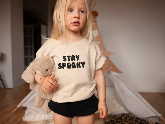 Stay Spooky Halloween Kids Shirt, Cute Ghost Tee, Trendy Fall Childrens Shirt, Retro Halloween Toddler TShirt, Aesthetic Autumn Kids Clothes