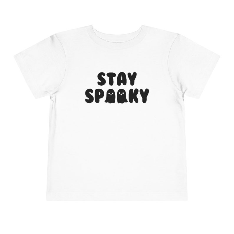 Stay Spooky Halloween Kids Shirt, Cute Ghost Tee, Trendy Fall Childrens Shirt, Retro Halloween Toddler TShirt, Aesthetic Autumn Kids Clothes immagine 2