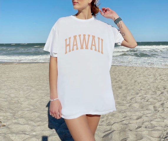 Hawaii Shirt, Beach Shirt, Retro Aesthetic Tee, Summer Vacation Shirt, Beachy Oversized Tee, Trendy Preppy, 90s Indie, Surf Ocean Lover