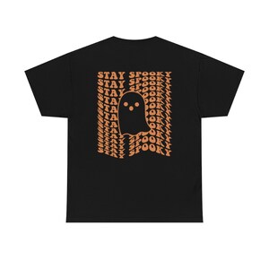 Stay Spooky Halloween Shirt, Cute Ghost Tee, Trendy Fall Shirt, Retro Halloween TShirt, Aesthetic Clothes, Preppy Y2k, Words on Back image 8