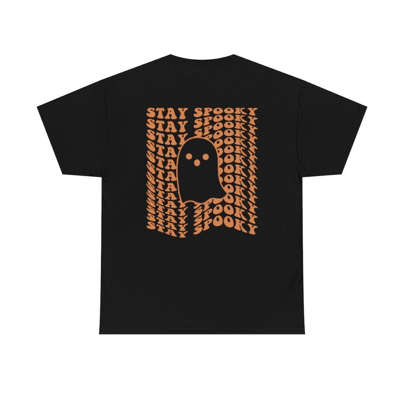 Stay Spooky Halloween Shirt, Cute Ghost Tee, Trendy Fall Shirt, Retro Halloween TShirt, Aesthetic Clothes, Preppy Y2k, Words on Back image 8