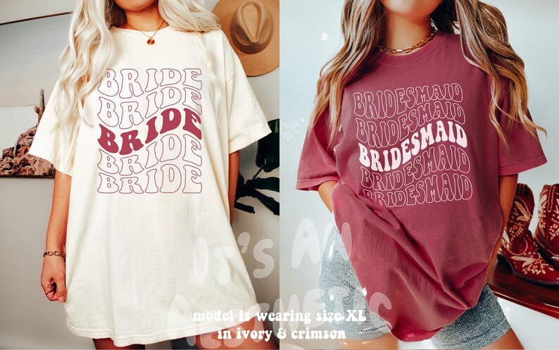 Retro Bride Bridesmaid Shirt, Comfort Colors, Bridal Party Shirt, Groovy Bachelorette Theme Party Tee, Aesthetic Trendy Wedding, Boho Bride image 3