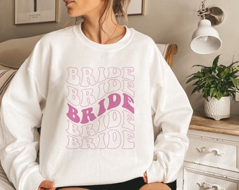 Bride Sweatshirt, Bridal Party Shirt, Retro Bride Shirt, Bachelorette Party Shirt, Retro Aesthetic Preppy Shirt, Boho Trendy Wedding