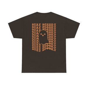 Stay Spooky Halloween Shirt, Cute Ghost Tee, Trendy Fall Shirt, Retro Halloween TShirt, Aesthetic Clothes, Preppy Y2k, Words on Back image 7