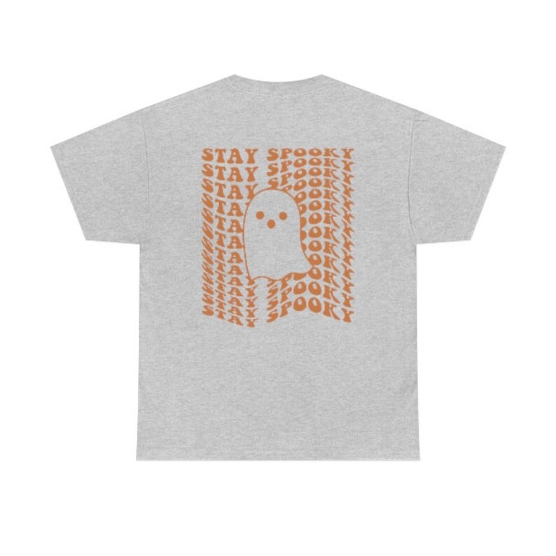 Stay Spooky Halloween Shirt, Cute Ghost Tee, Trendy Fall Shirt, Retro Halloween TShirt, Aesthetic Clothes, Preppy Y2k, Words on Back image 4