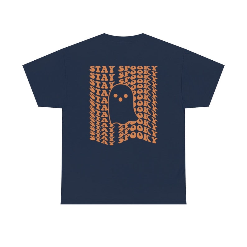Stay Spooky Halloween Shirt, Cute Ghost Tee, Trendy Fall Shirt, Retro Halloween TShirt, Aesthetic Clothes, Preppy Y2k, Words on Back image 6