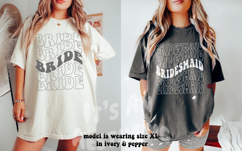 Retro Bride Bridesmaid Shirt, Comfort Colors, Bridal Party Shirt, Groovy Bachelorette Theme Party Tee, Aesthetic Trendy Wedding, Boho Bride image 2