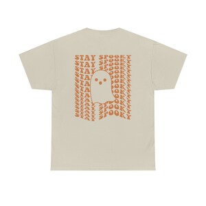 Stay Spooky Halloween Shirt, Cute Ghost Tee, Trendy Fall Shirt, Retro Halloween TShirt, Aesthetic Clothes, Preppy Y2k, Words on Back image 3