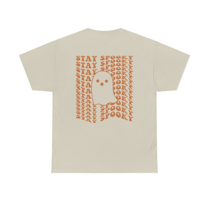 Stay Spooky Halloween Shirt, Cute Ghost Tee, Trendy Fall Shirt, Retro Halloween TShirt, Aesthetic Clothes, Preppy Y2k, Words on Back image 3