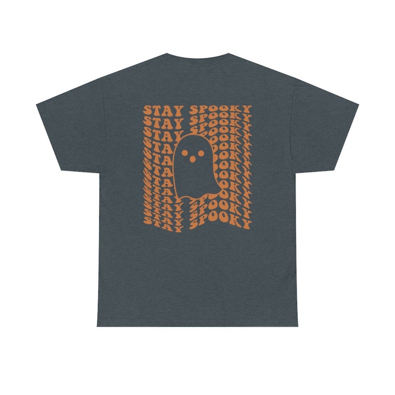Stay Spooky Halloween Shirt, Cute Ghost Tee, Trendy Fall Shirt, Retro Halloween TShirt, Aesthetic Clothes, Preppy Y2k, Words on Back image 5