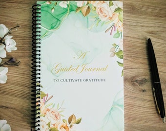 A Guided Journal to Cultivate Gratitude, Gratitude Journal Prompts, handmade journal, manifestation Journal Ideas, self care gift