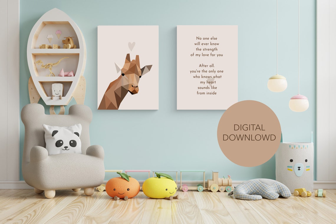 Set of 3 Nursery Printable Wall Art Gallery Wall Art Etsy