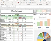 Simple Monthly Budget Excel, Digital Budget, Personal Finance Tracker, Finance Planner, Budget Calculator Spreadsheet, Template Download