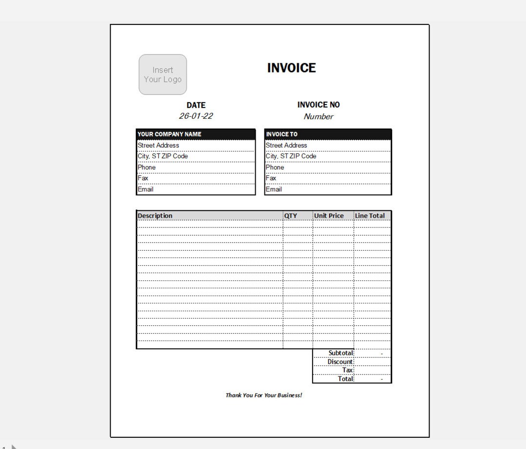 Basic Invoice Template EXCEL Auto Calculation, Simple Business Invoice ...