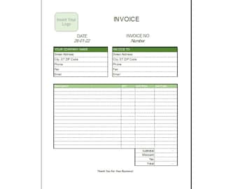 Plantilla de factura básica Cálculo automático de EXCEL, Formulario de factura comercial simple, descarga de plantilla de factura, factura imprimible