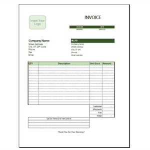 Invoice Template EXCEL Auto Calculation, Simple Business Invoice Form, invoice template download, Printable Invoice