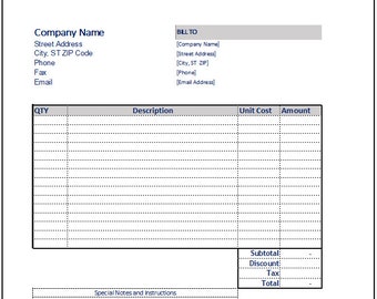 Plantilla de factura Cálculo automático de EXCEL, Formulario de factura comercial simple, descarga de plantilla de factura, factura imprimible