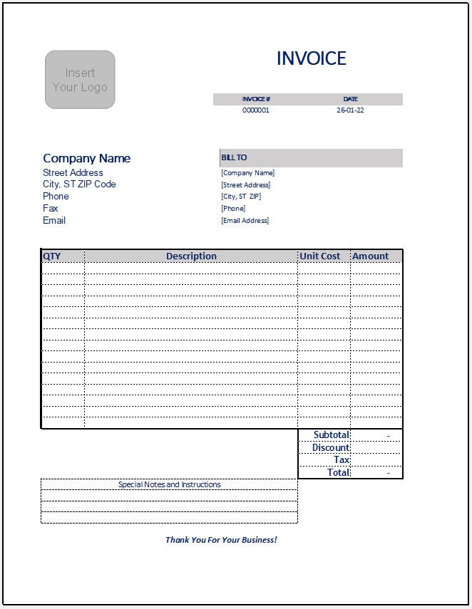 invoice template excel auto calculation simple business etsy australia