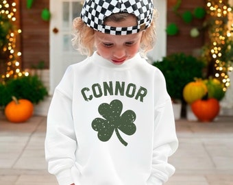 Shamrock St. Patrick's Day Toddler Sweatshirt, Custom Kids St. Patrick's Day Sweatshirt, Boy St. Patrick's Sweatshirt, St. Patty's Day Shirt